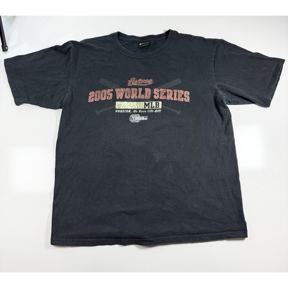 Vintage 2005 Houston Astros World Series MLB T Shirt Gear for sports XL black
